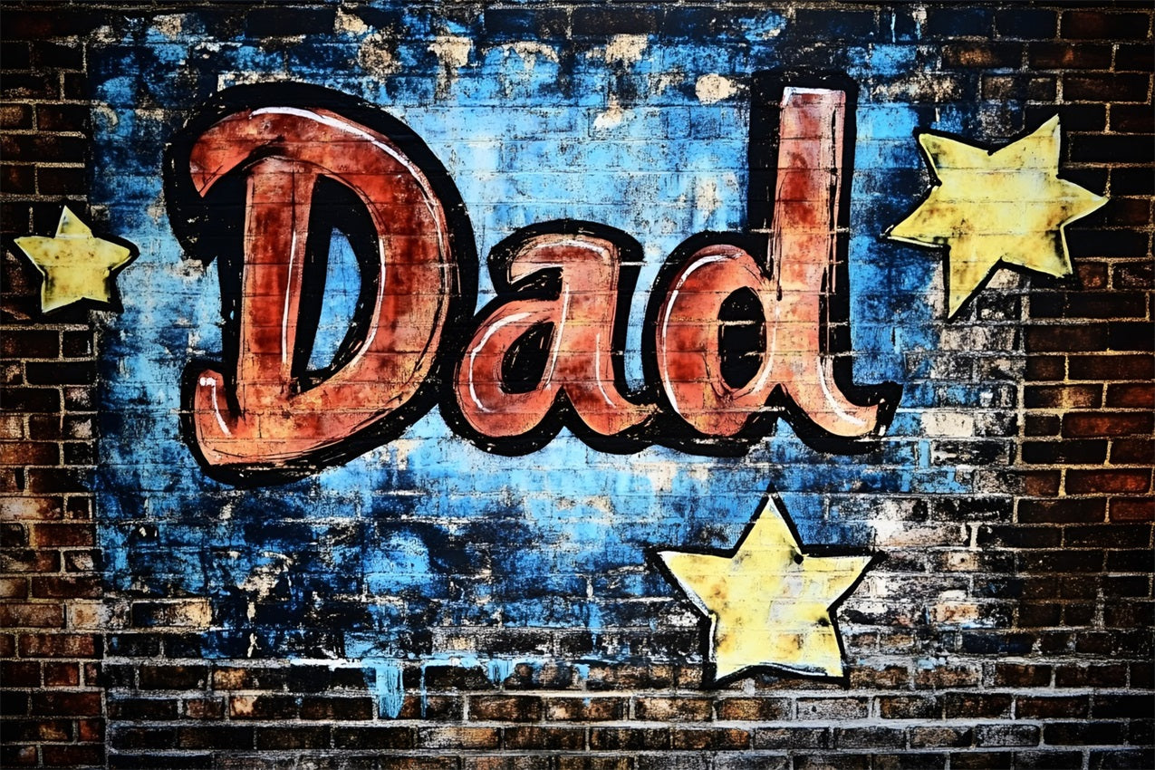 Father's Day Backdrop Graffiti Dad Starry Wall Backdrop UK GQ2-206