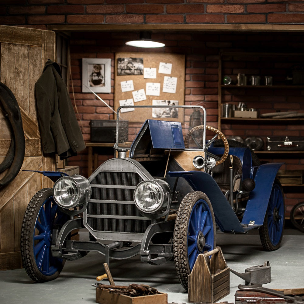 Happy Fathers Day Backdrop Vintage Garage Car Backdrop UK GQ2-214