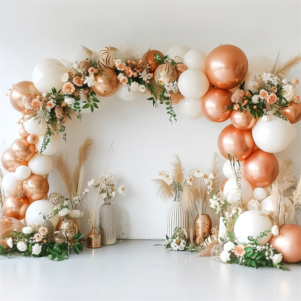 Boho Photography Backdrop Rose Gold Balloon Arch Backdrop UK GQ2-22