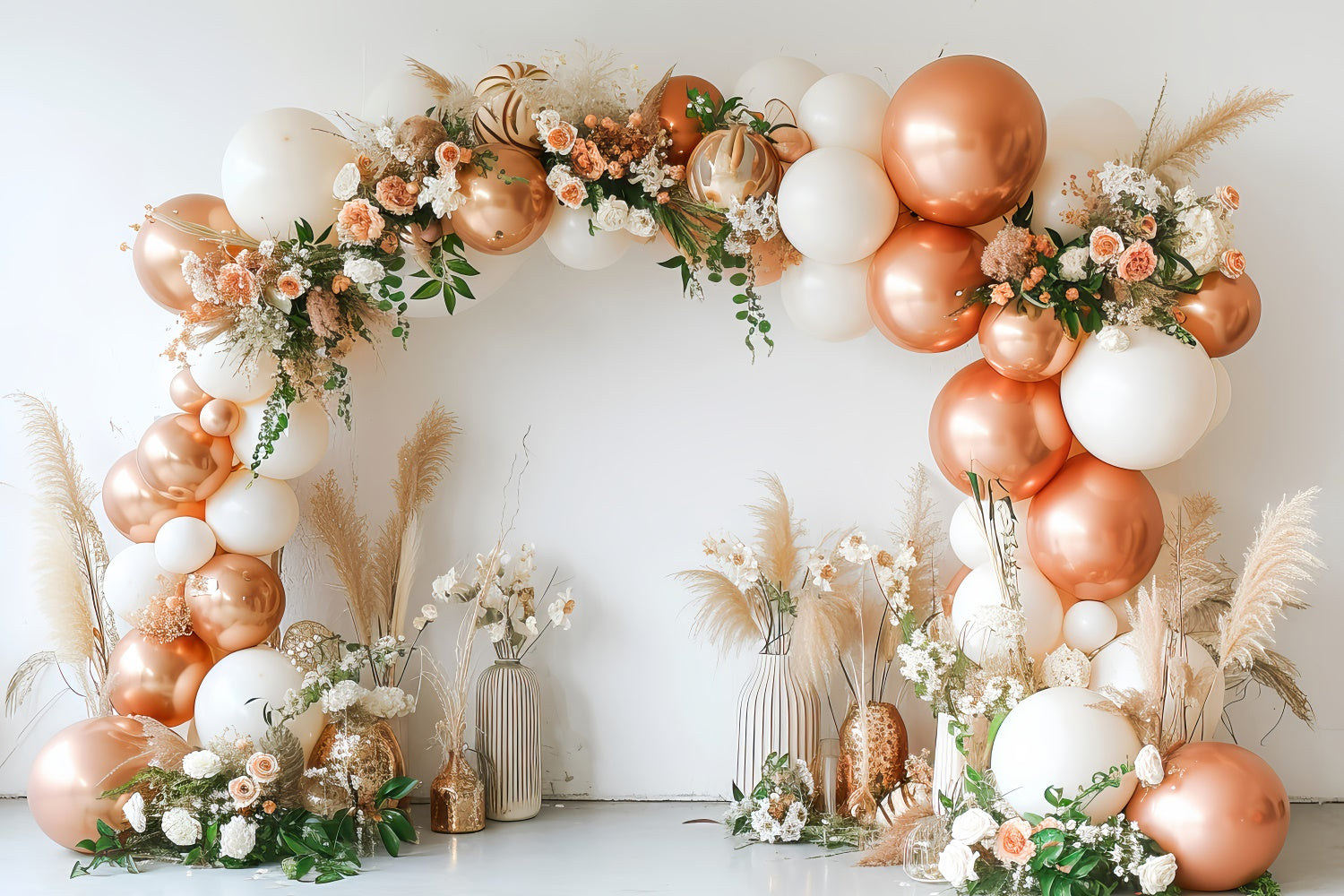 Boho Photography Backdrop Rose Gold Balloon Arch Backdrop UK GQ2-22