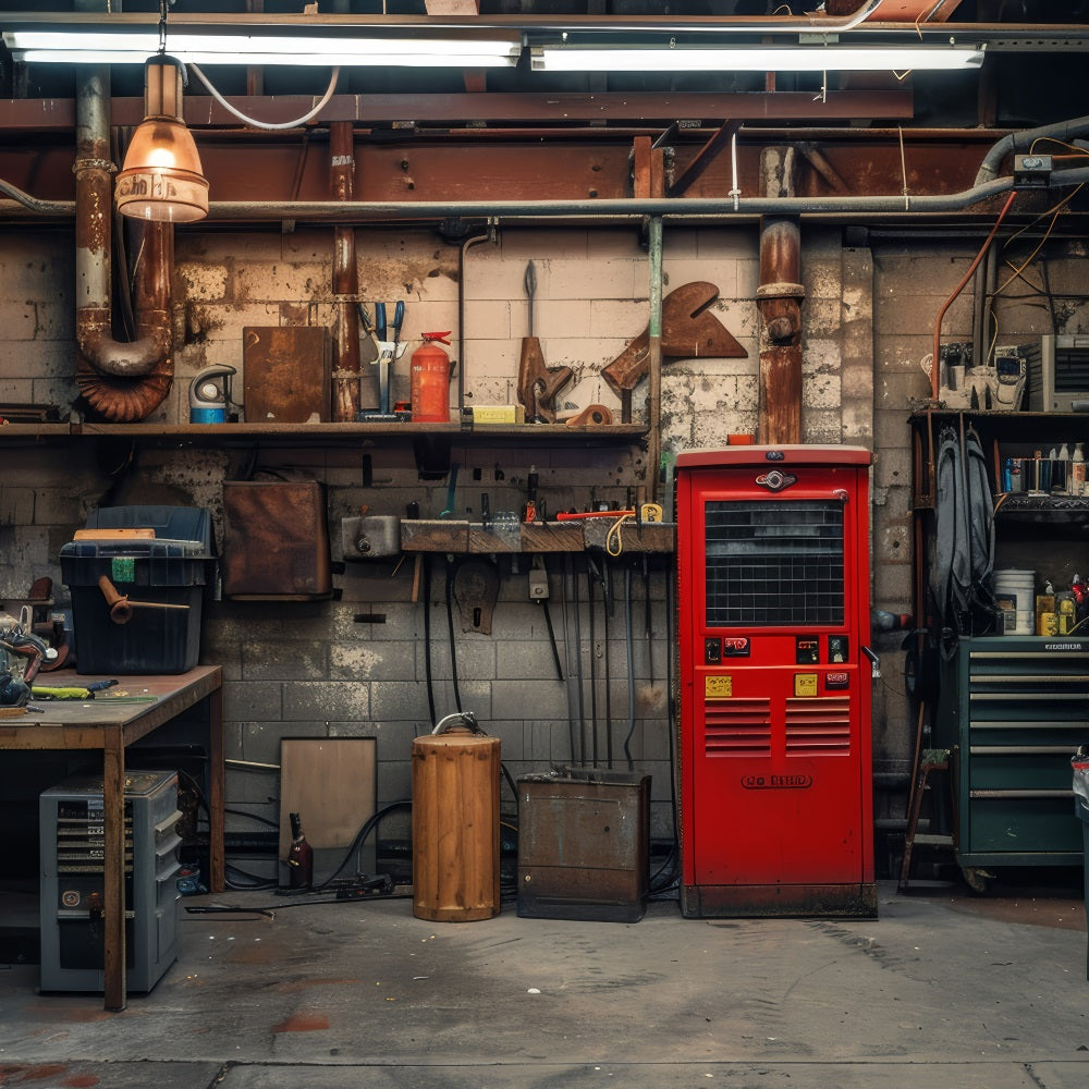 Father's Day Backdrop Ideas Retro Mechanical Workbench Backdrop UK GQ2-221