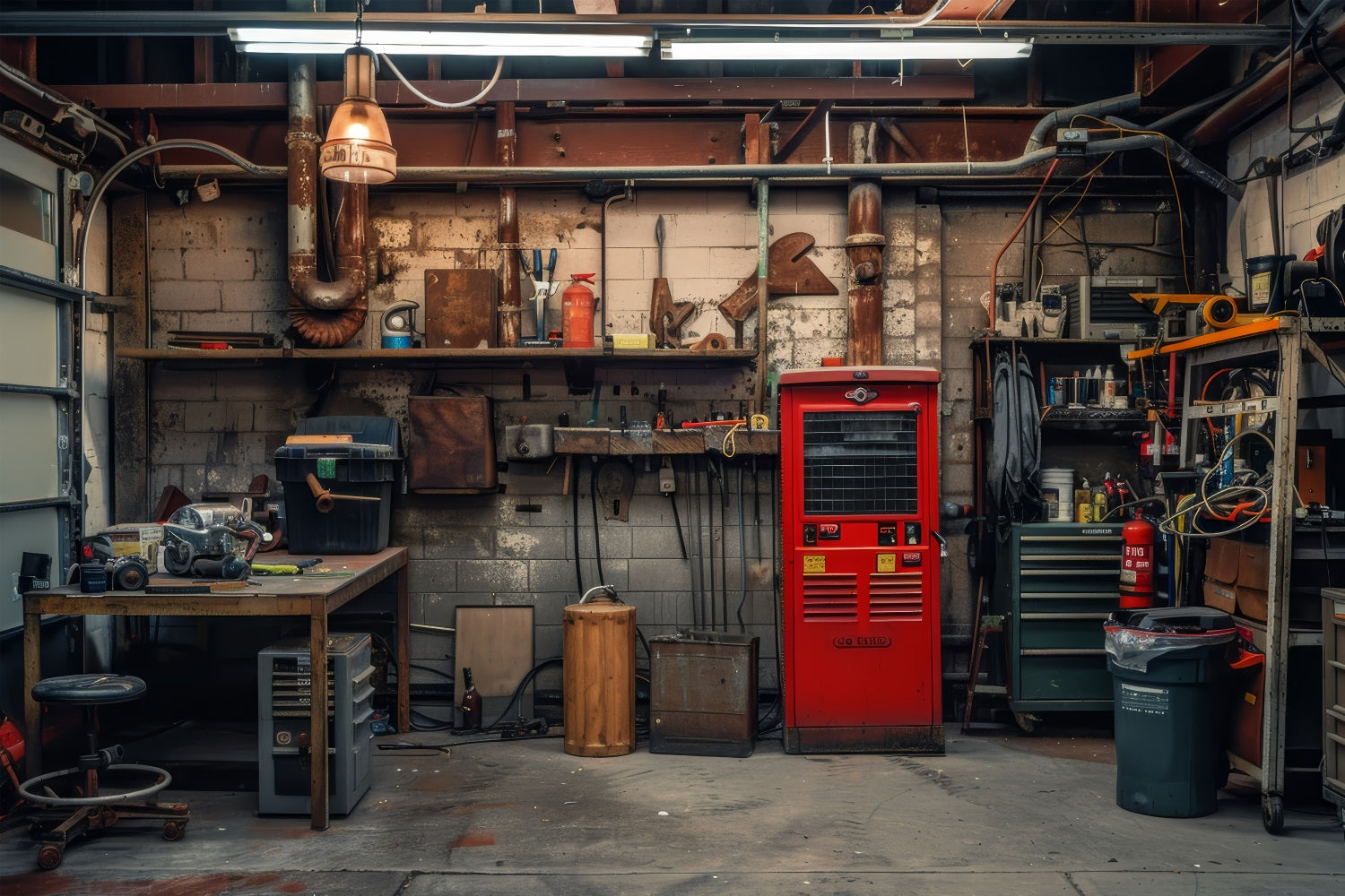 Father's Day Backdrop Ideas Retro Mechanical Workbench Backdrop UK GQ2-221