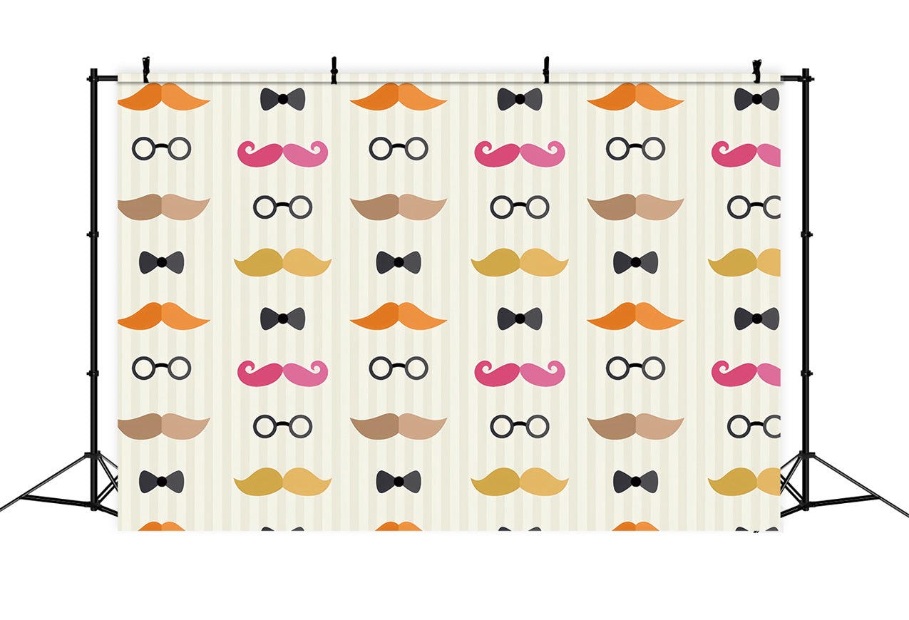 Father's Day Backdrops Cartoon Mustache Glasses Backdrop UK GQ2-235