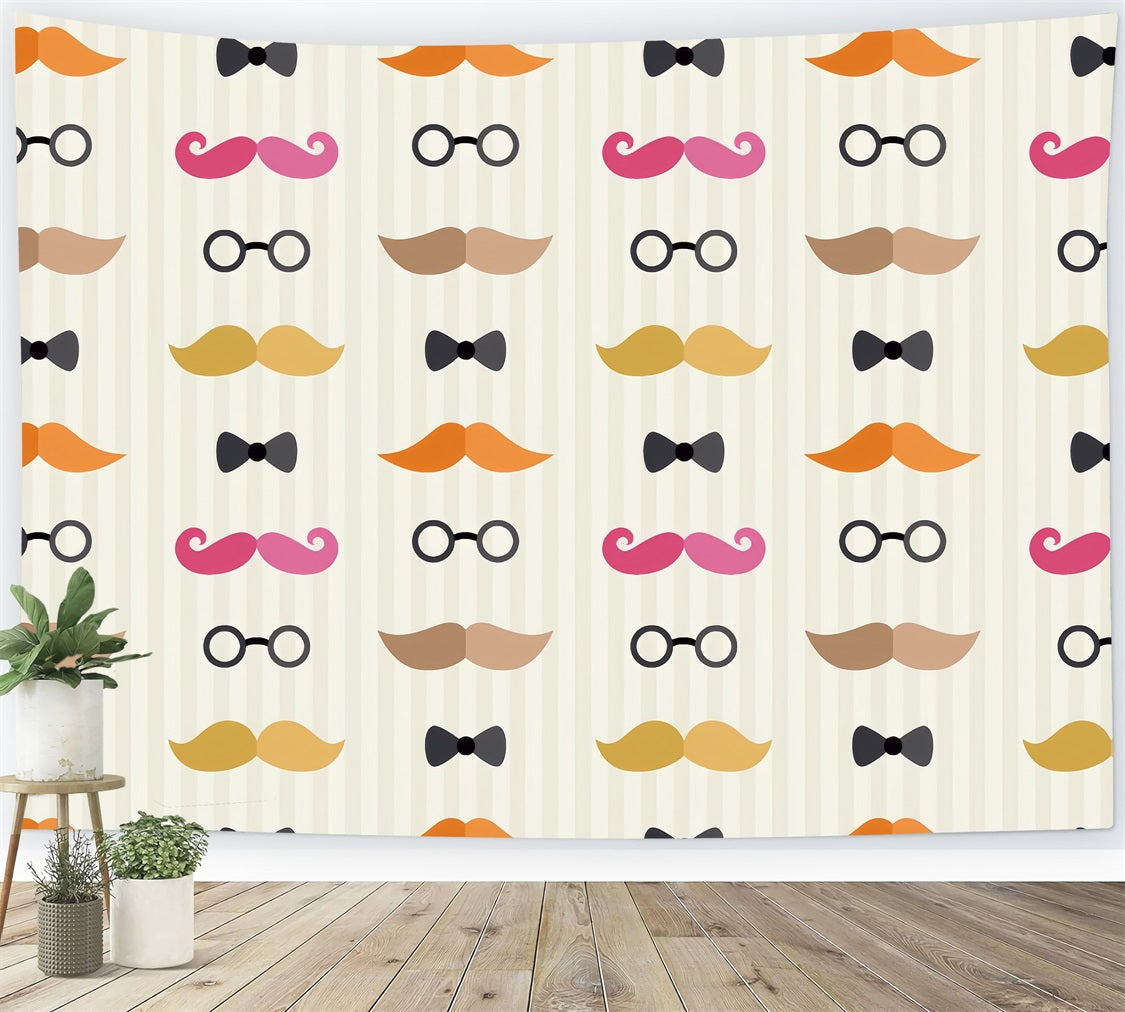 Father's Day Backdrops Cartoon Mustache Glasses Backdrop UK GQ2-235