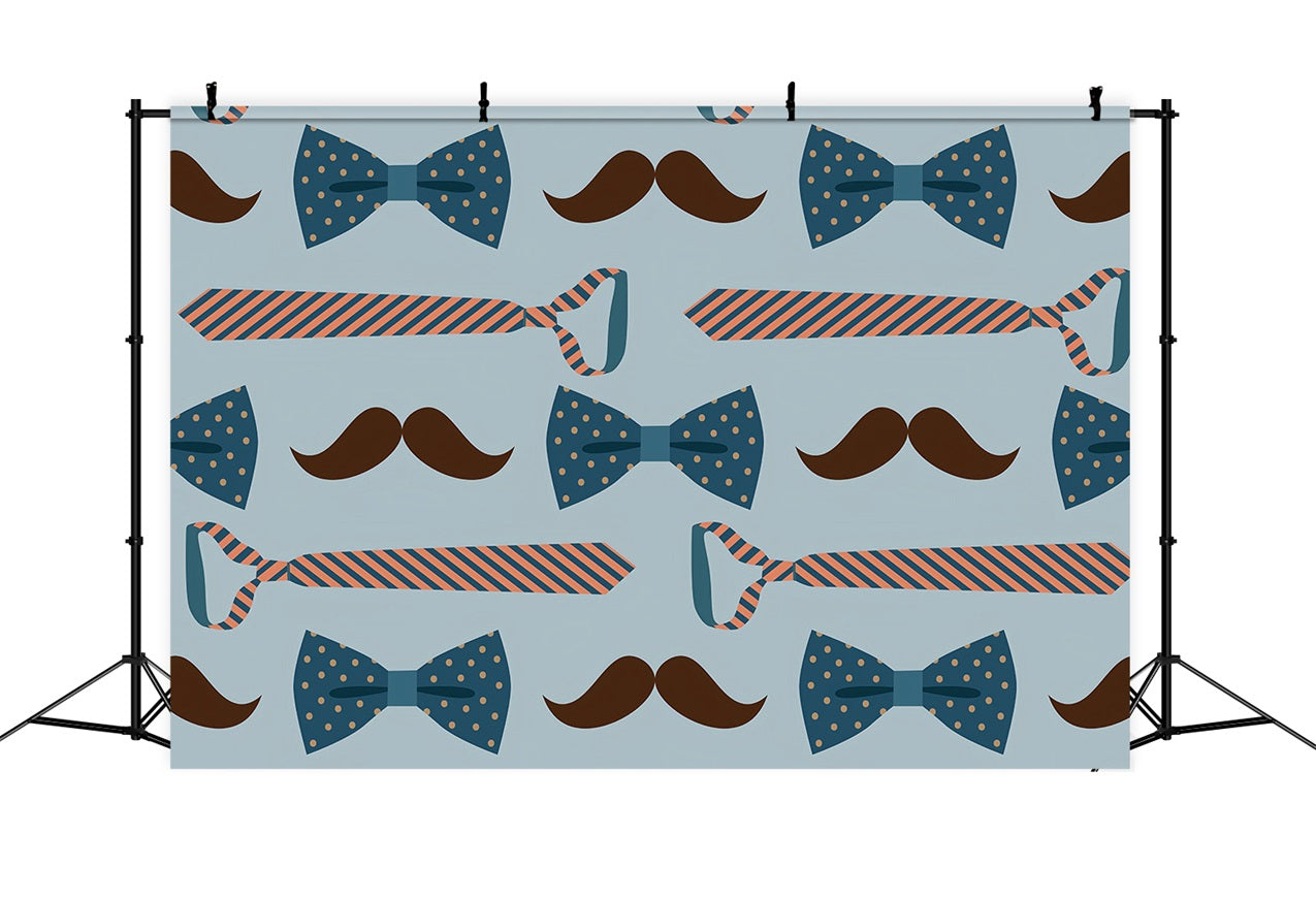 Happy Father's Day Backdrop Blue Mustache Tie Backdrop UK GQ2-237