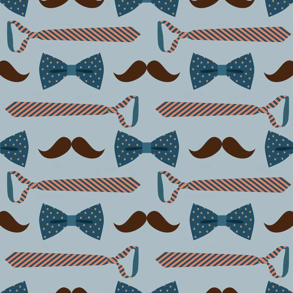 Happy Father's Day Backdrop Blue Mustache Tie Backdrop UK GQ2-237