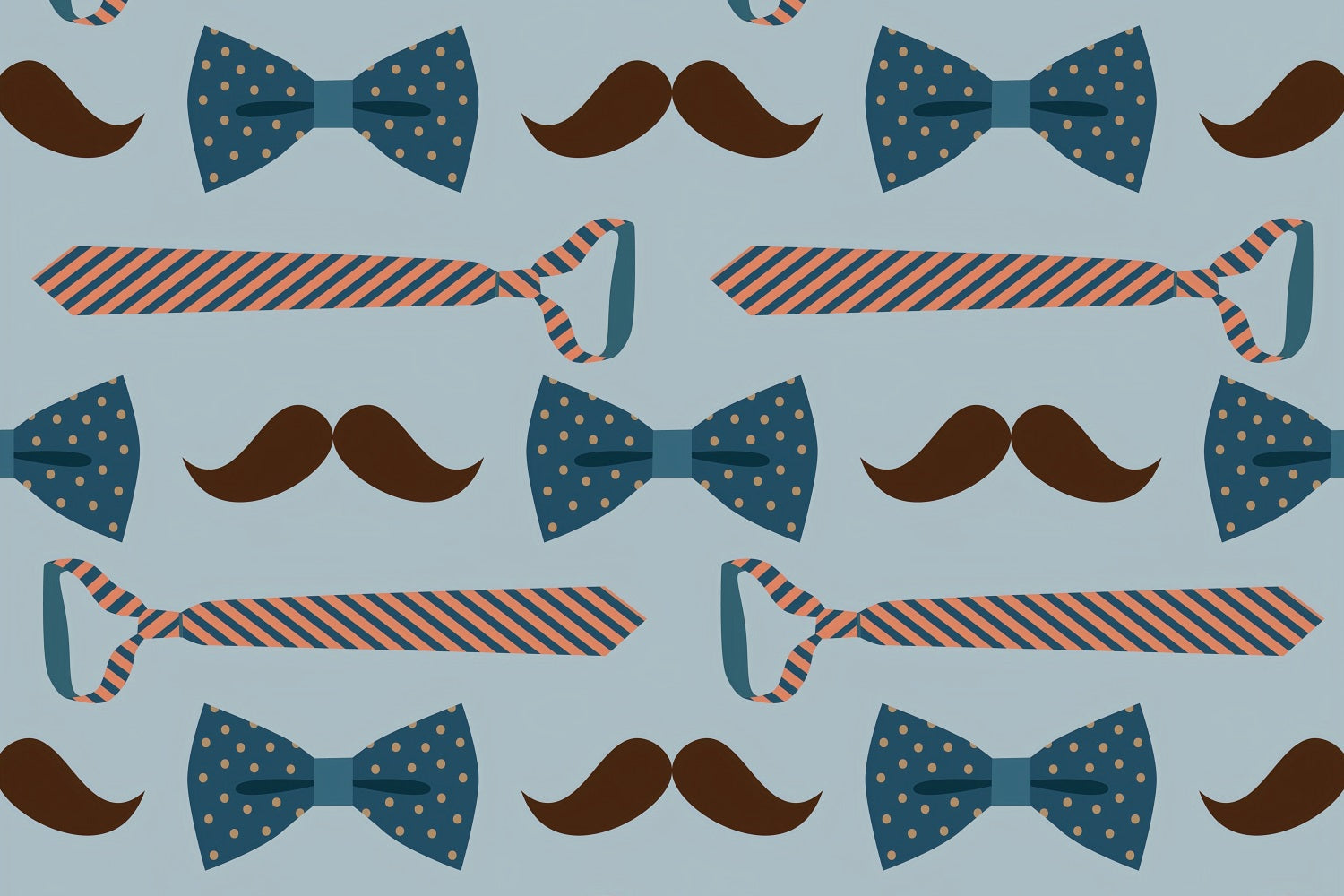 Happy Father's Day Backdrop Blue Mustache Tie Backdrop UK GQ2-237