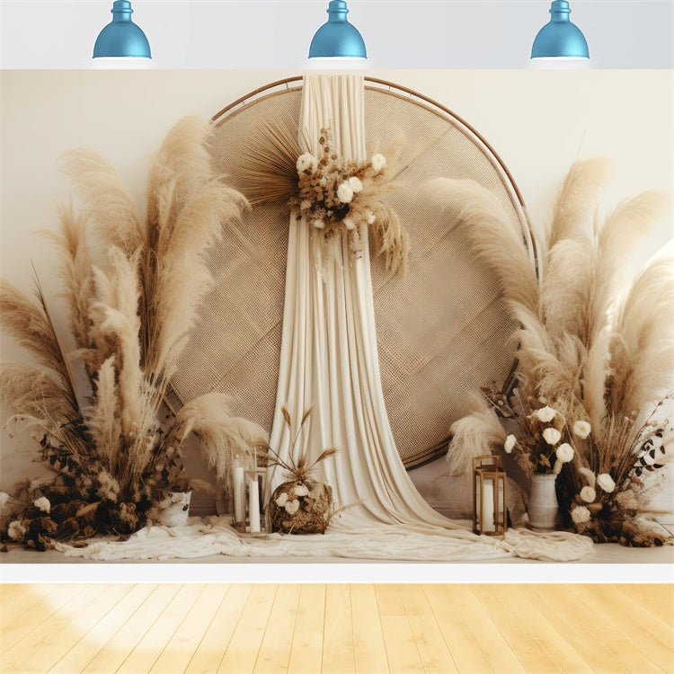 Boho Backdrop Bohemian Chic Pampas Photography Backdrop UK GQ2-32