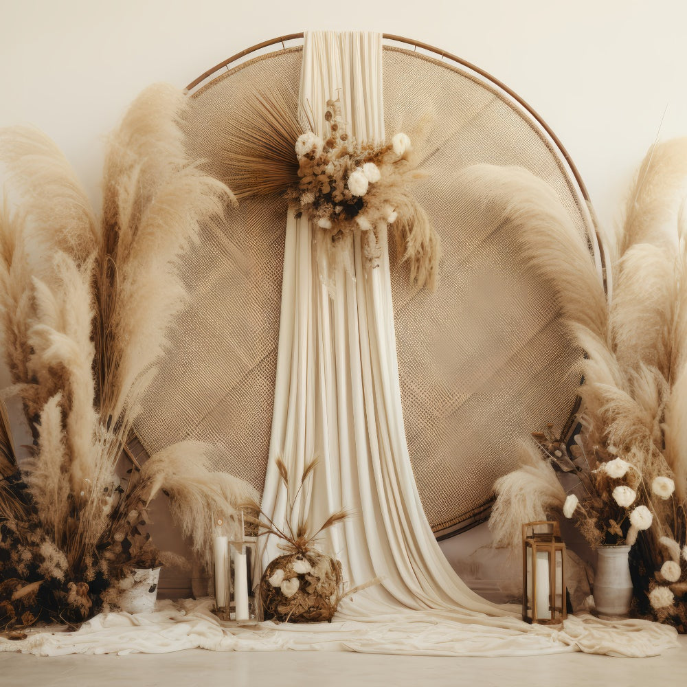 Boho Backdrop Bohemian Chic Pampas Photography Backdrop UK GQ2-32