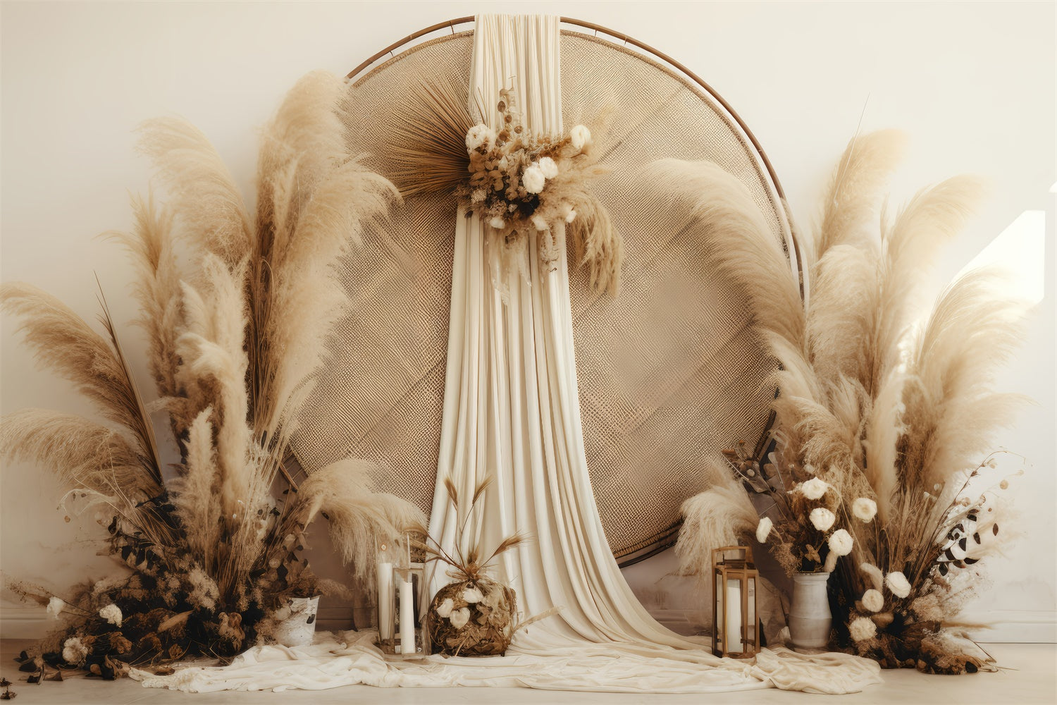 Boho Backdrop Bohemian Chic Pampas Photography Backdrop UK GQ2-32