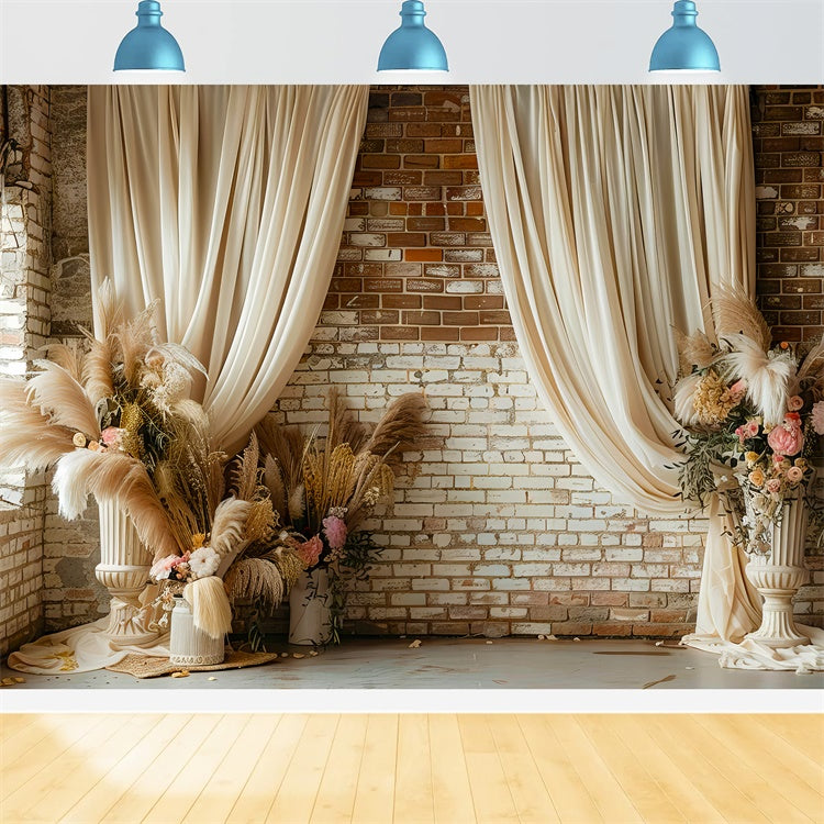 Boho Backdrop Ideas Earthy Bedroom Dried Floral Backdrop UK GQ2-36