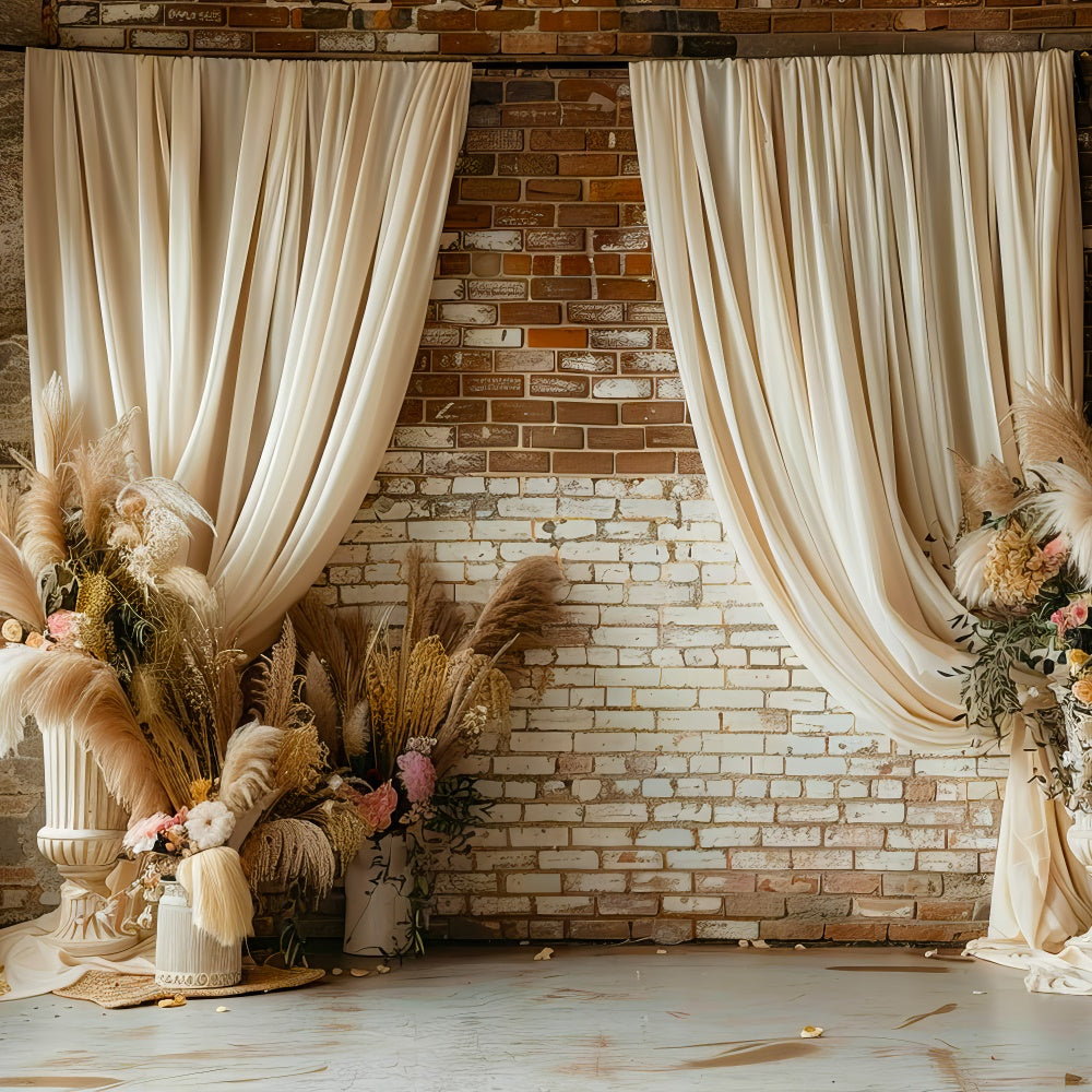 Boho Backdrop Ideas Earthy Bedroom Dried Floral Backdrop UK GQ2-36