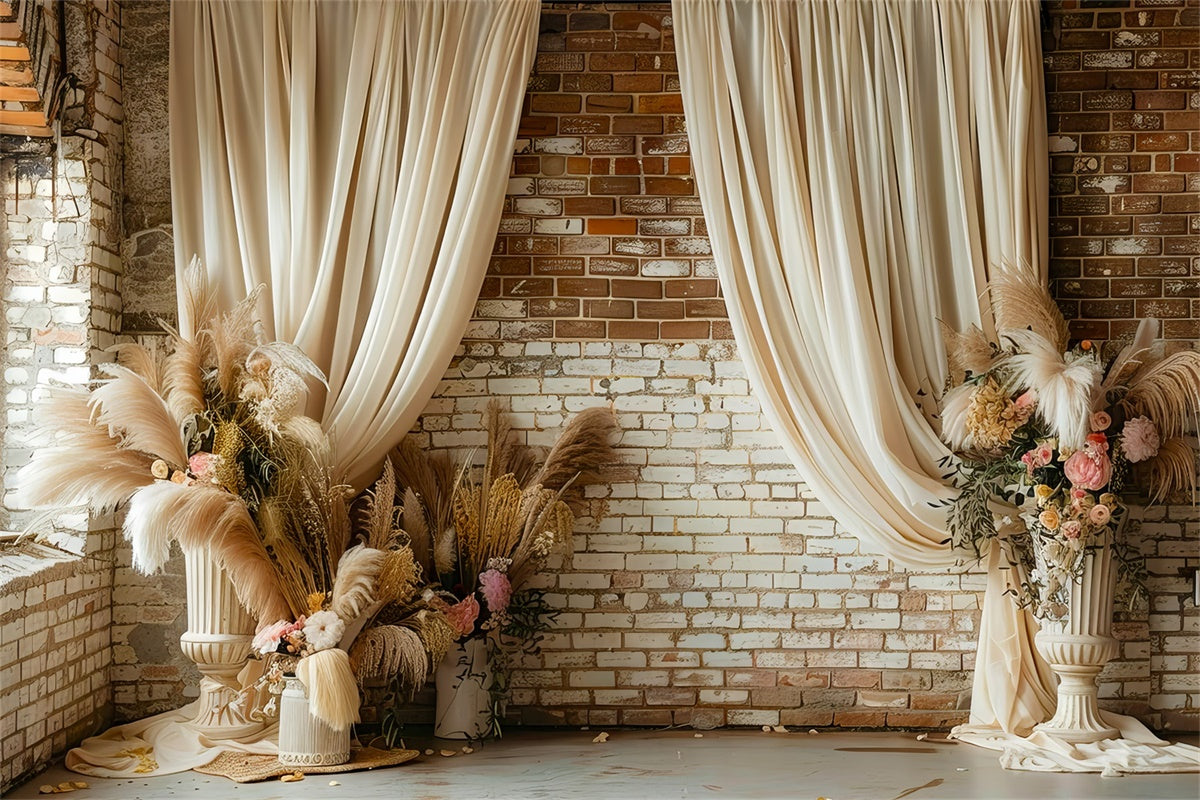 Boho Backdrop Ideas Earthy Bedroom Dried Floral Backdrop UK GQ2-36