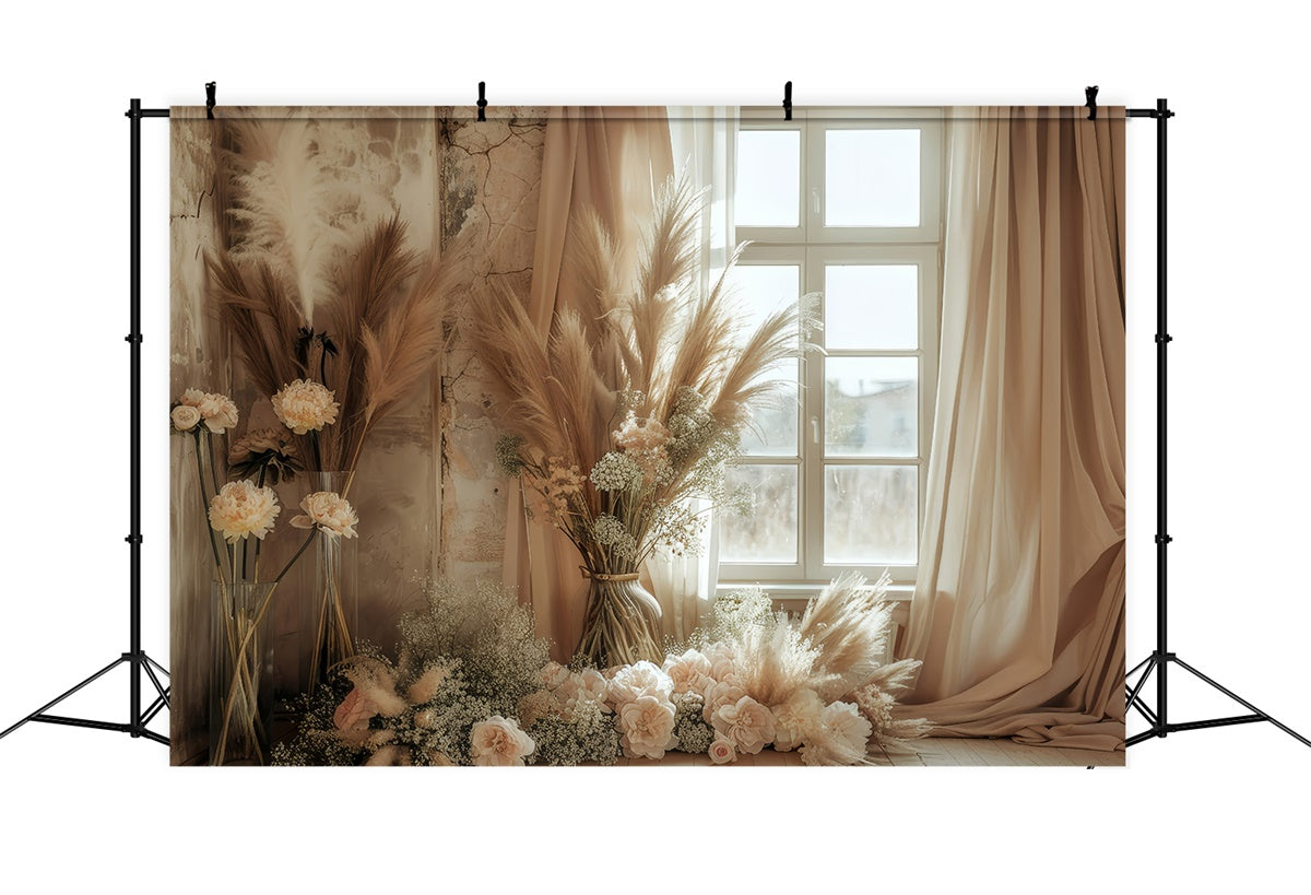 Boho Backdrops Dreamy Flower-Laden Window Backdrop UK GQ2-40