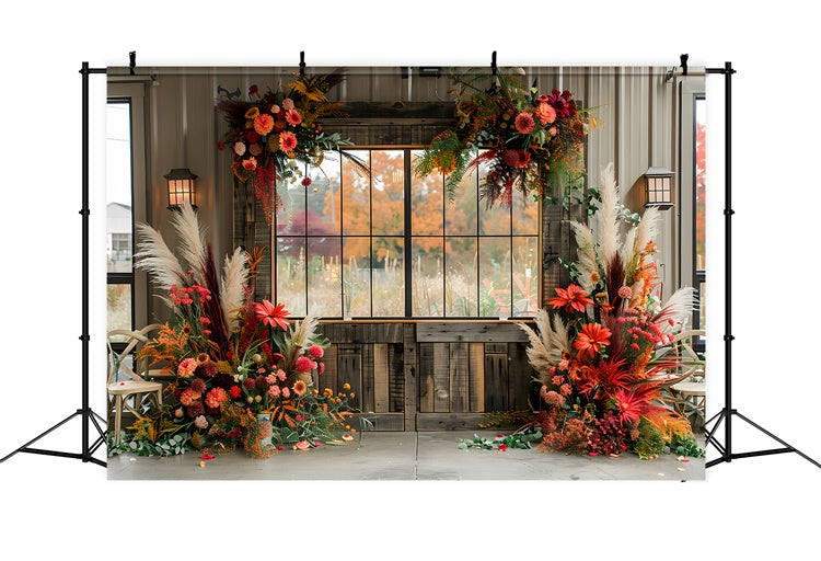 Bohemian Backdrop Floral Window Frame Backdrop UK GQ2-57