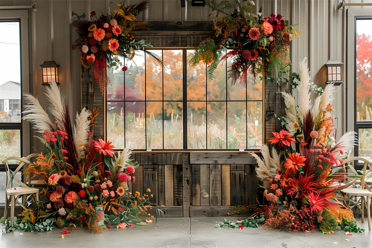 Bohemian Backdrop Floral Window Frame Backdrop UK GQ2-57