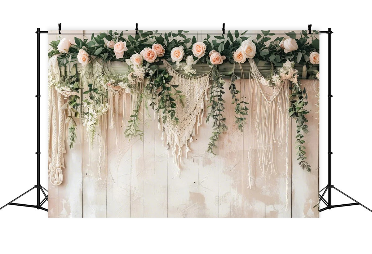 Bohemian Backdrop Vintage Macrame Wall Greenery Backdrop UK GQ2-6