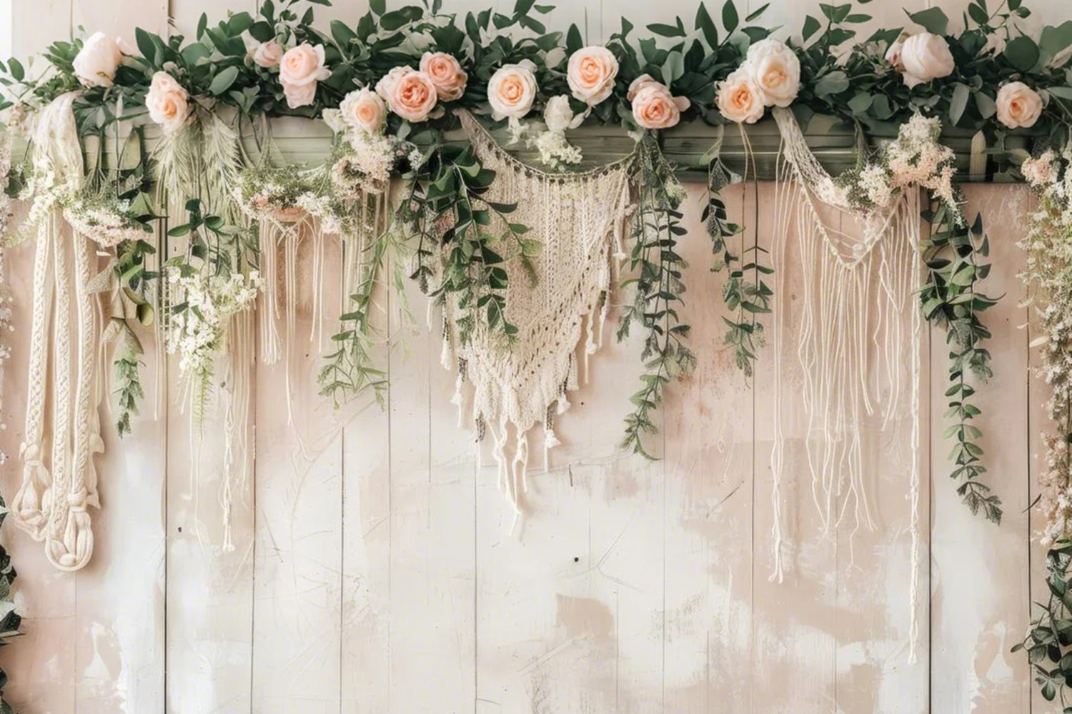 Bohemian Backdrop Vintage Macrame Wall Greenery Backdrop UK GQ2-6