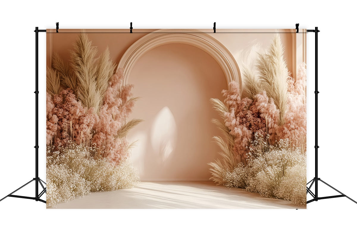 Boho Wedding Backdrop Flowers Pampas Arch Photography Backdrop UK GQ2-62