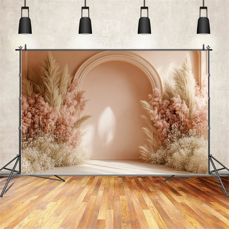 Boho Wedding Backdrop Flowers Pampas Arch Photography Backdrop UK GQ2-62