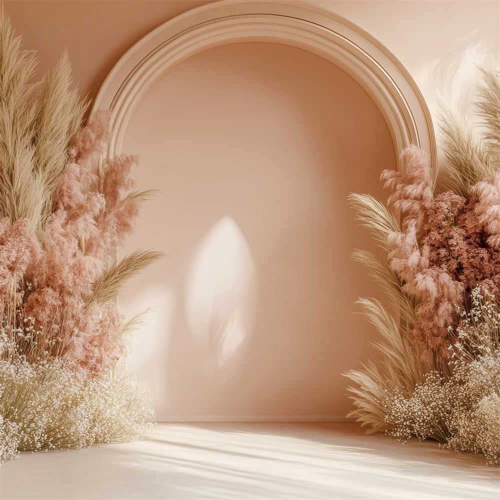 Boho Wedding Backdrop Flowers Pampas Arch Photography Backdrop UK GQ2-62