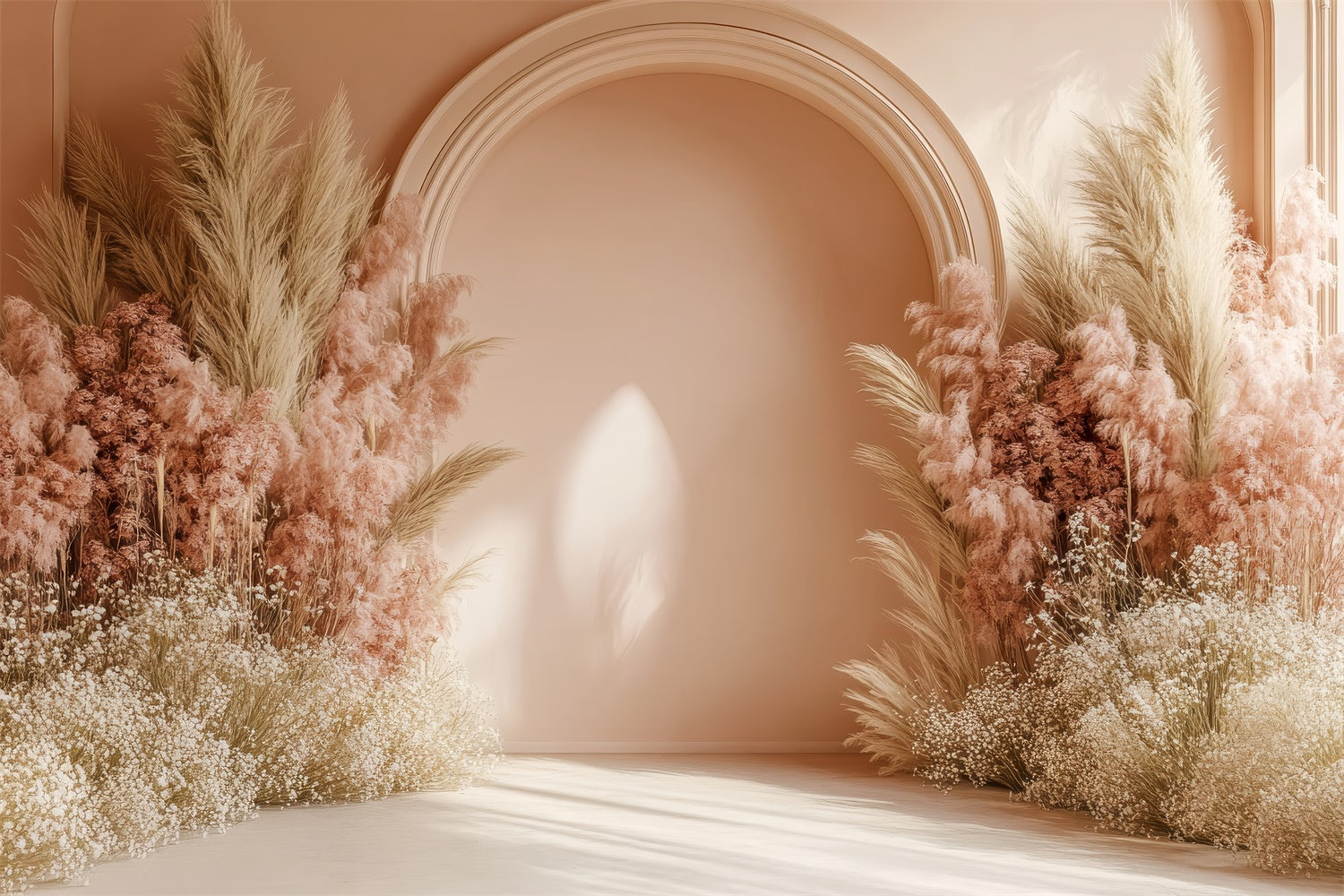 Boho Wedding Backdrop Flowers Pampas Arch Photography Backdrop UK GQ2-62