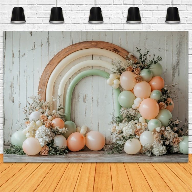 Boho Arch Backdrop Balloon Florals Photography Backdrop UK GQ2-64