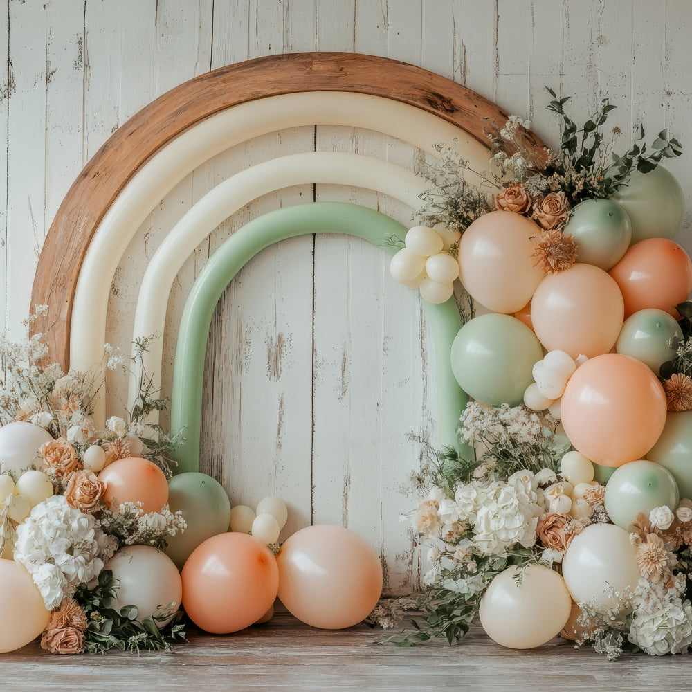 Boho Arch Backdrop Balloon Florals Photography Backdrop UK GQ2-64