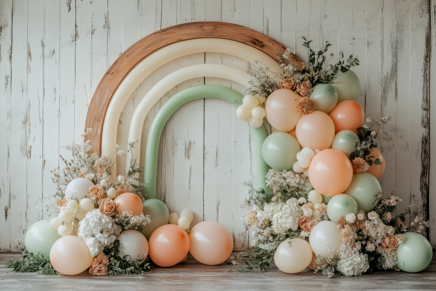 Boho Arch Backdrop Balloon Florals Photography Backdrop UK GQ2-64