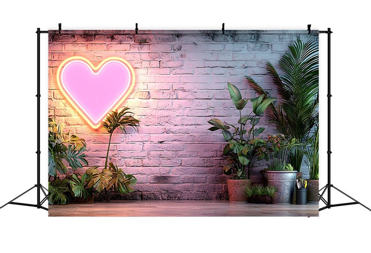 Boho Backdrop Ideas Neon Heart Wall Greenery Backdrop UK GQ2-74