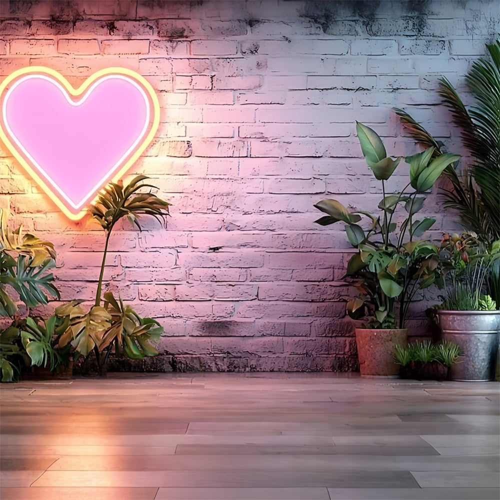 Boho Backdrop Ideas Neon Heart Wall Greenery Backdrop UK GQ2-74