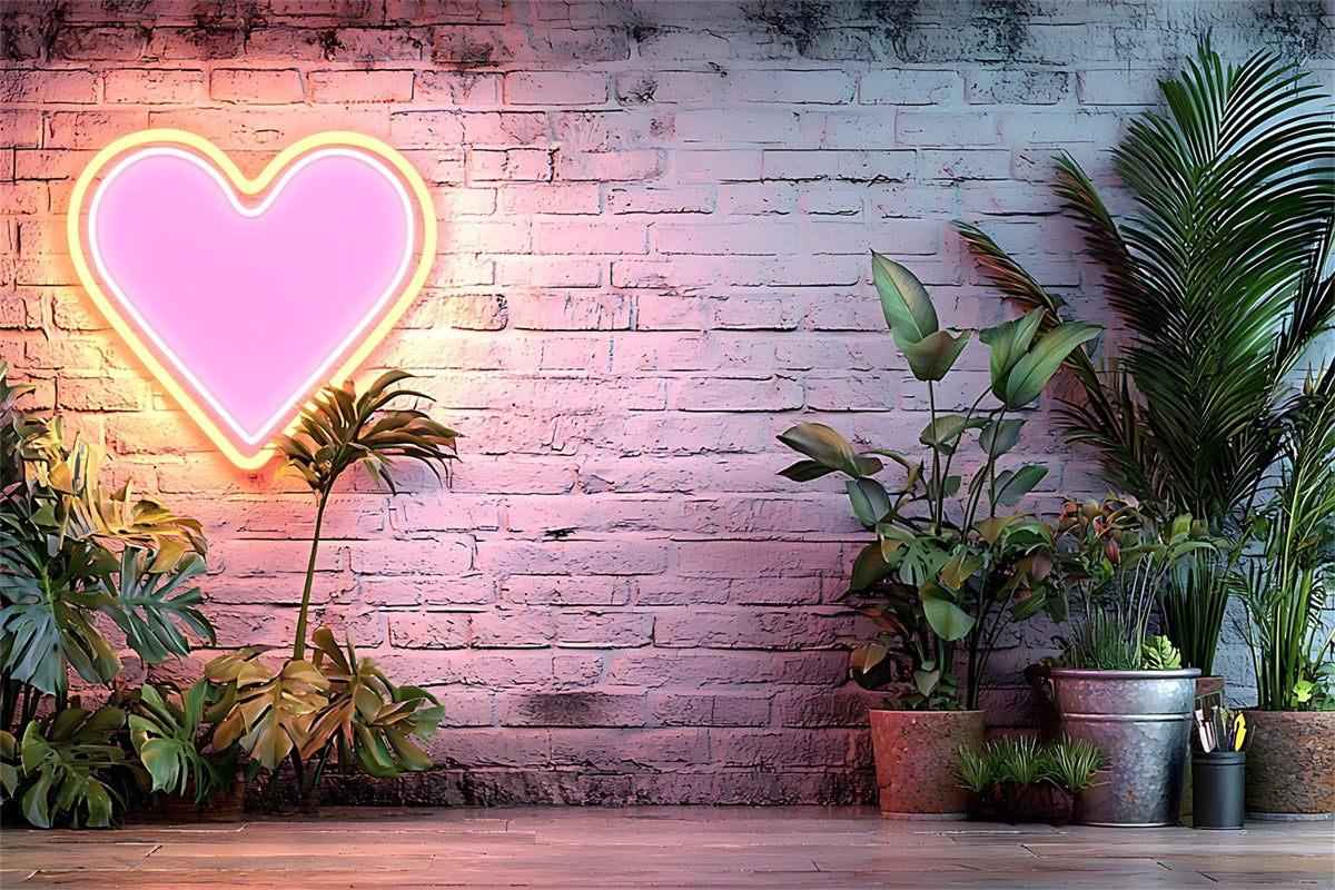 Boho Backdrop Ideas Neon Heart Wall Greenery Backdrop UK GQ2-74