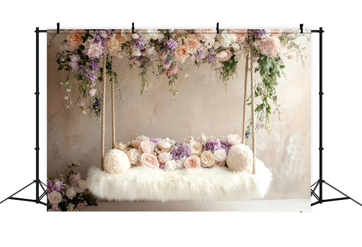 Boho Backdrop Ideas Floral Swing Photography Backdrop UK GQ2-77