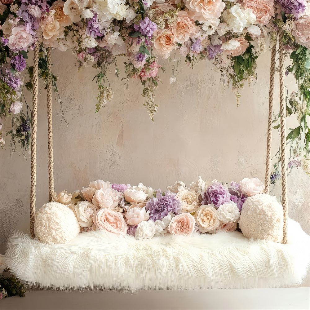 Boho Backdrop Ideas Floral Swing Photography Backdrop UK GQ2-77