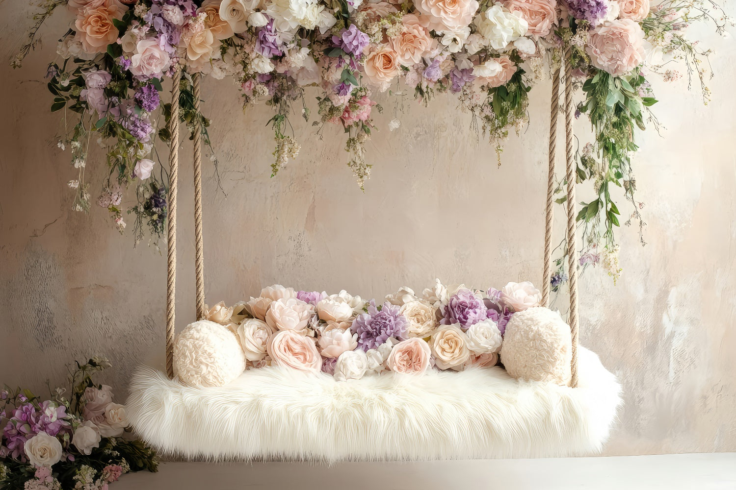 Boho Backdrop Ideas Floral Swing Photography Backdrop UK GQ2-77