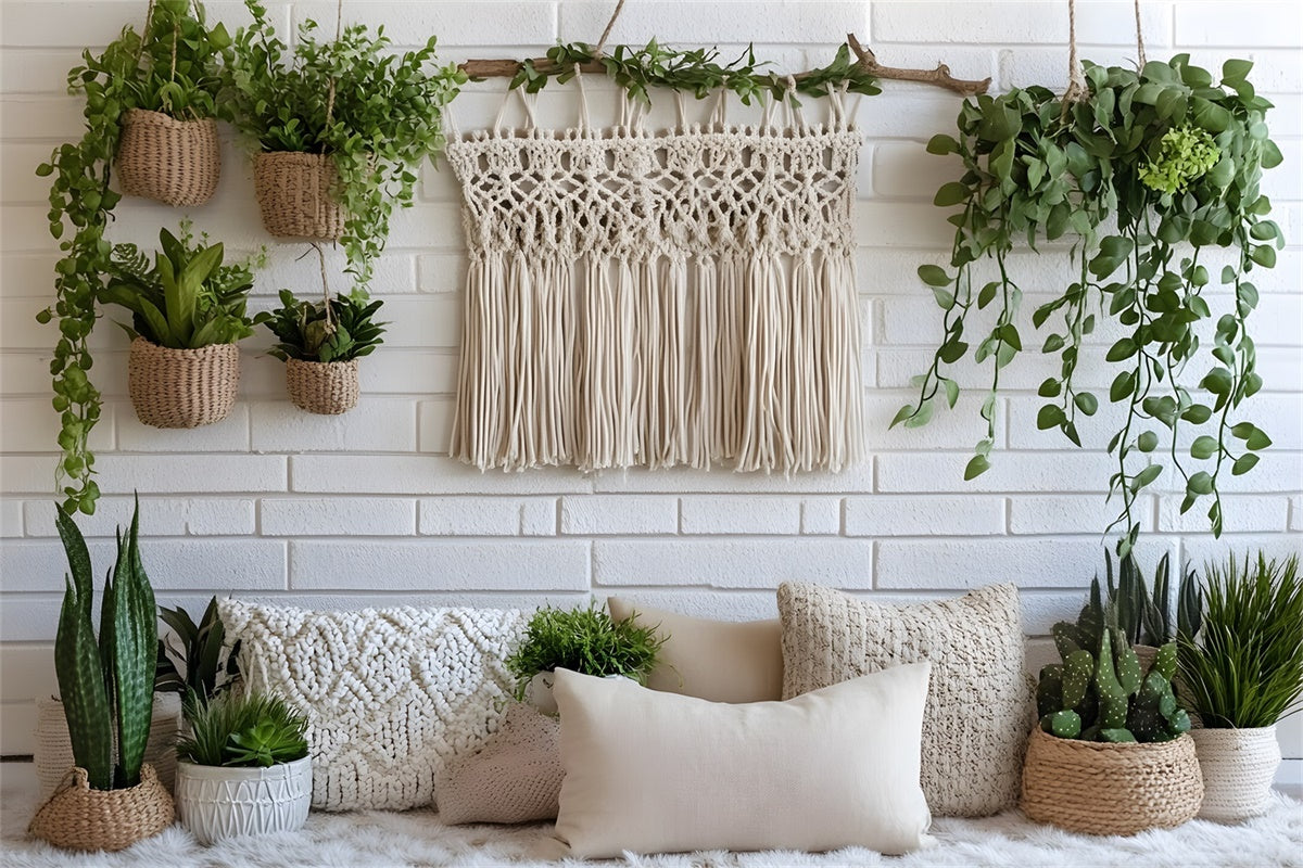 Boho Backdrops Macrame Decor Hanging Greenery Backdrop UK GQ2-84