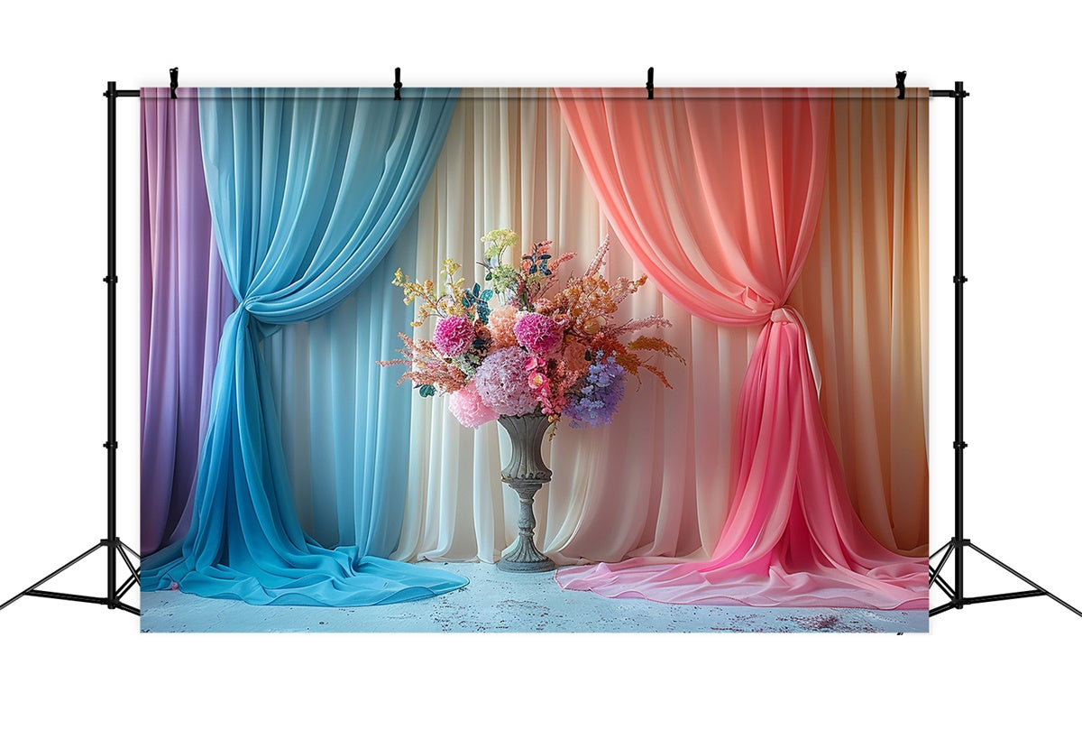 Mothers Day Backdrop Romantic Ombre Curtain Blossom Backdrop UK GQ2-88