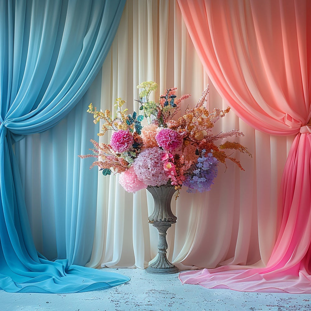 Mothers Day Backdrop Romantic Ombre Curtain Blossom Backdrop UK GQ2-88