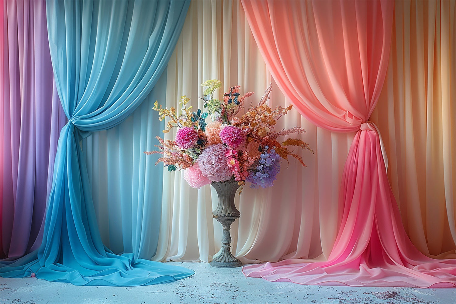 Mothers Day Backdrop Romantic Ombre Curtain Blossom Backdrop UK GQ2-88