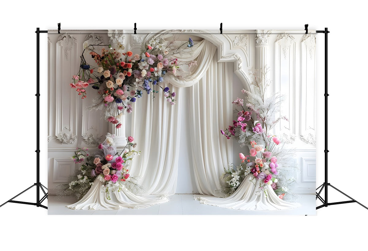 Mother's Day Photo Backdrop French Romantic Floral Arch Backdrop UK GQ2-97