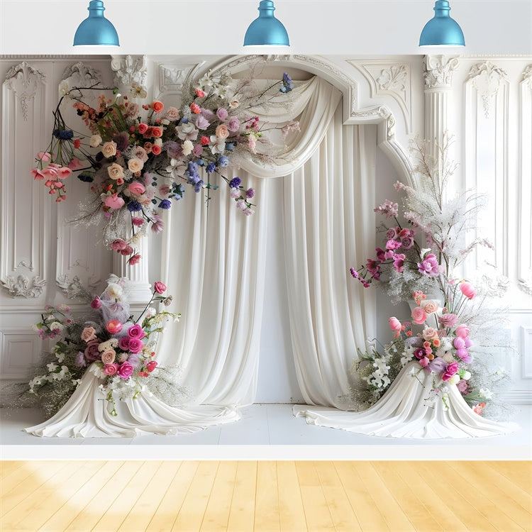 Mother's Day Photo Backdrop French Romantic Floral Arch Backdrop UK GQ2-97