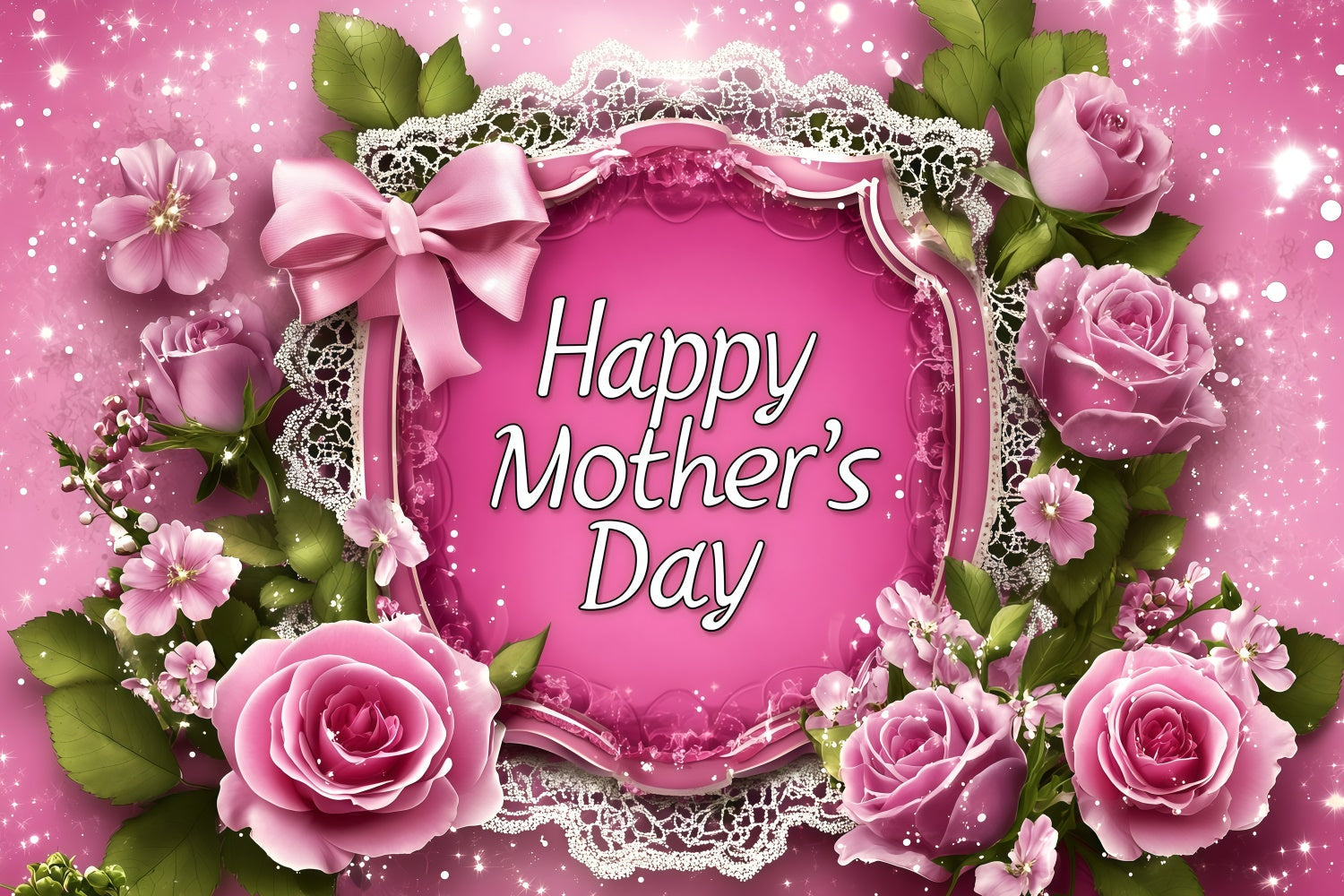 Backdrop For Mothers Day Delicate Rose Glow Personalized Backdrop UK GQ3-144