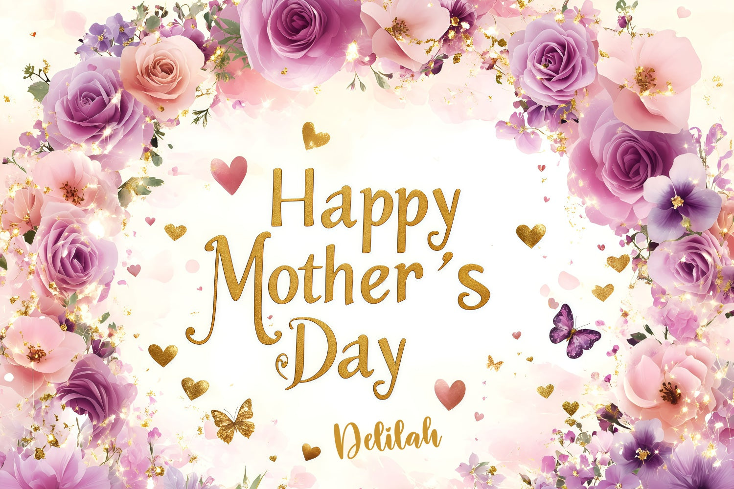 Mothers Day Backdrop Dreamy Pastel Bloom Personalized Backdrop UK GQ3-150