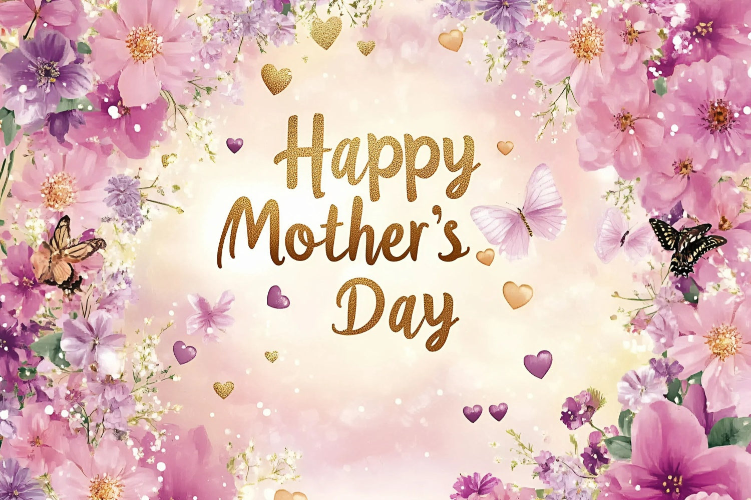 Mother's Day Backdrop Romantic Butterfly Garden Custom Backdrop UK GQ3-160