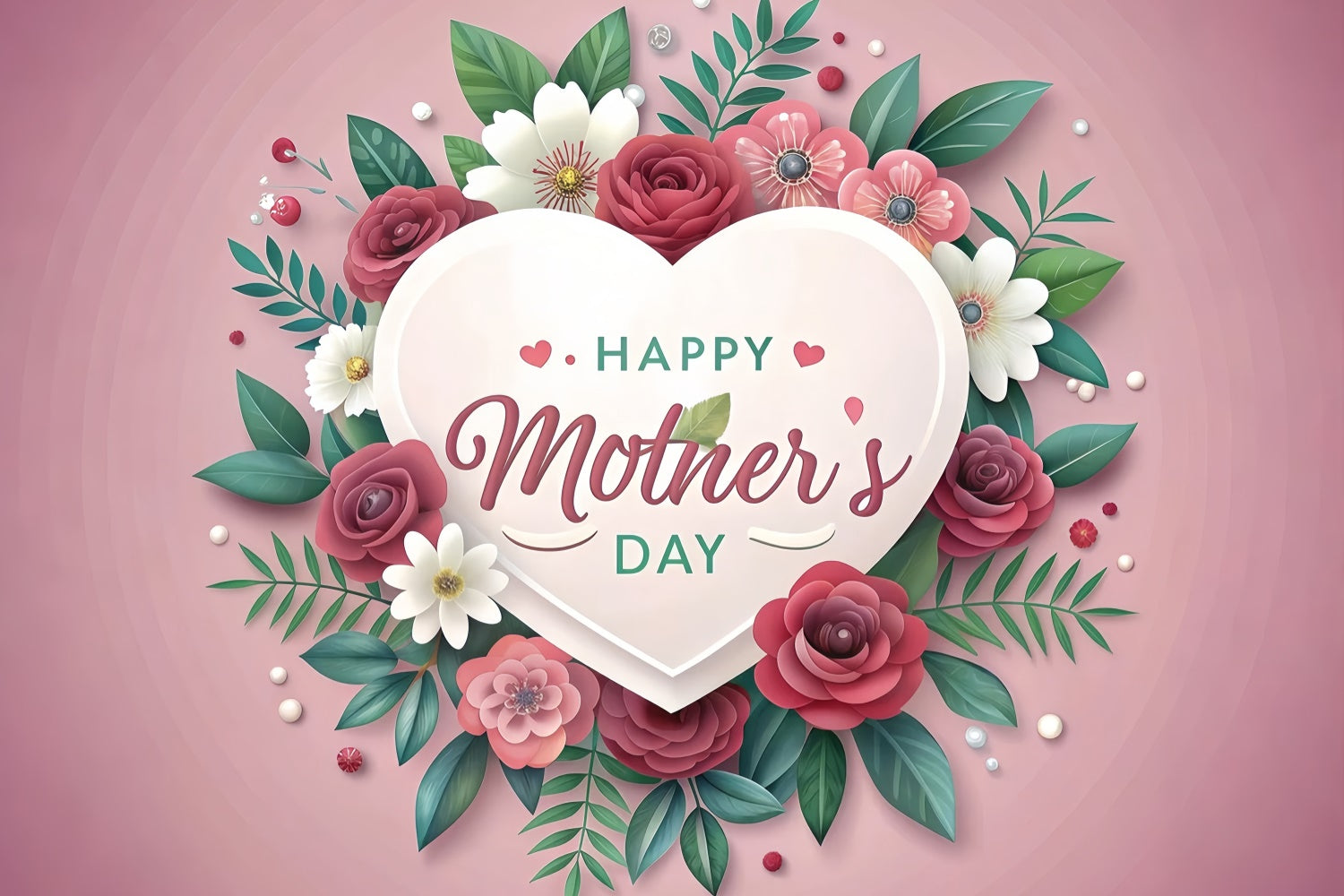 Mothers Day Backdrops Soft Blooming Floral Personalized Backdrop UK GQ3-161