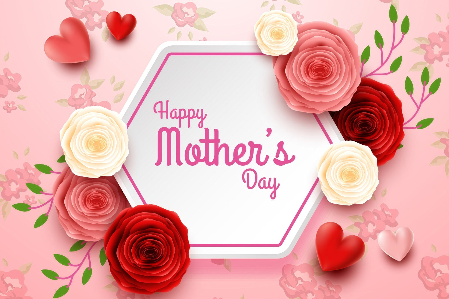 Mothers Day Backdrops Romantic Rose Bloom Personalized Backdrop UK GQ3-167