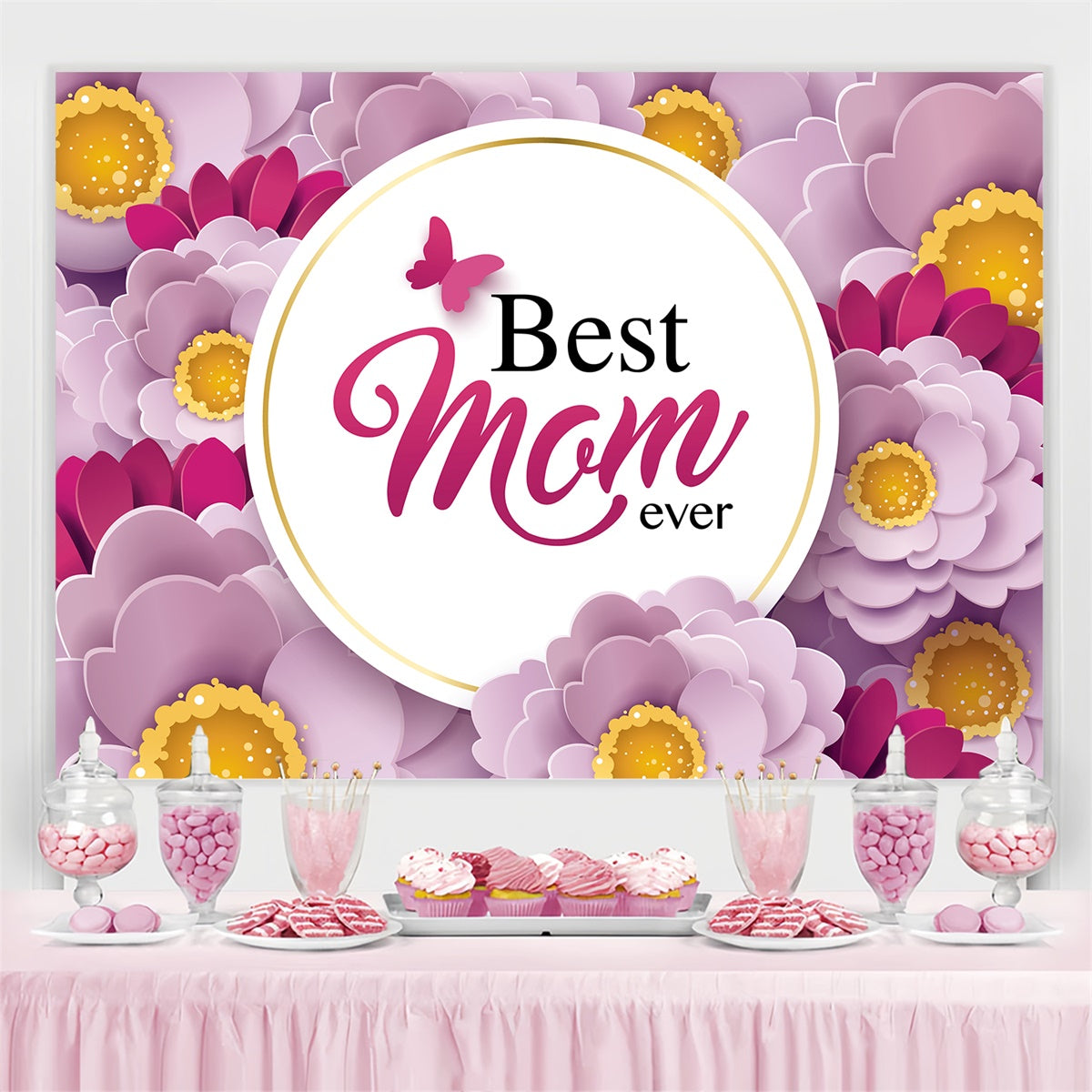 Mother's Day Photo Backdrops Elegant Purple Bloom Custom Backdrop UK GQ3-169