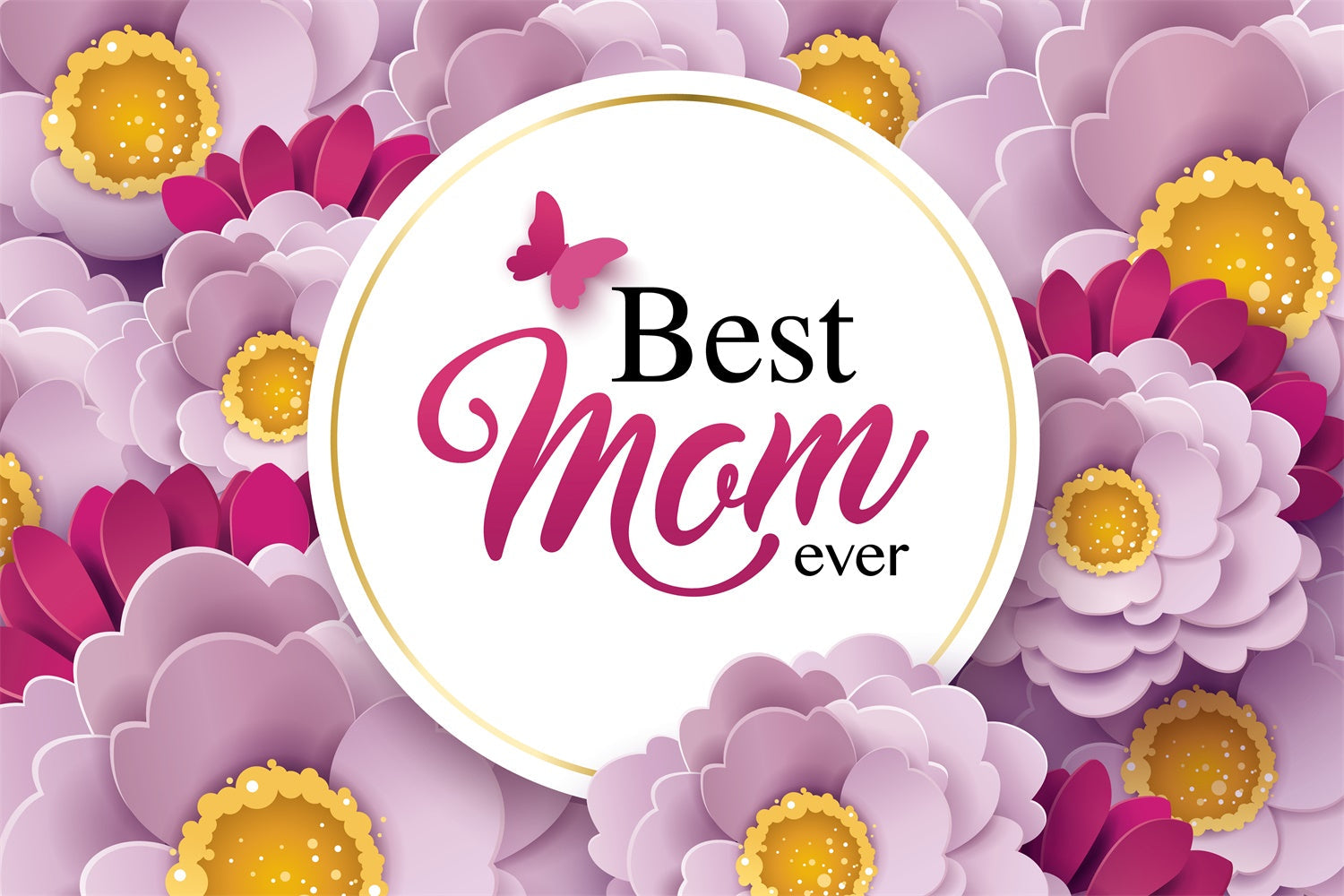 Mother's Day Photo Backdrops Elegant Purple Bloom Custom Backdrop UK GQ3-169