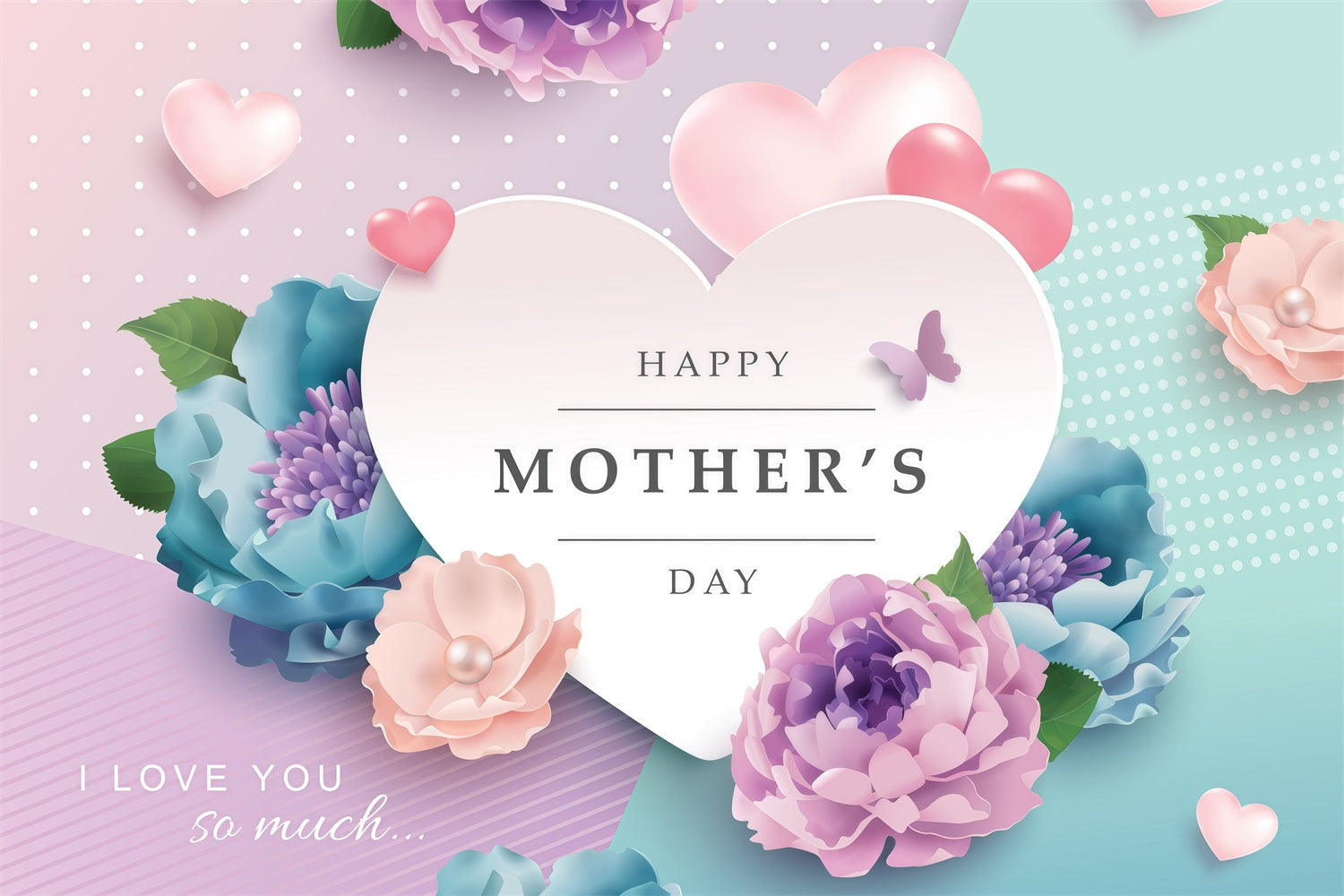 Mother's Day Backdrop Ideas Pastel Floral Charm Customized Backdrop UK GQ3-171
