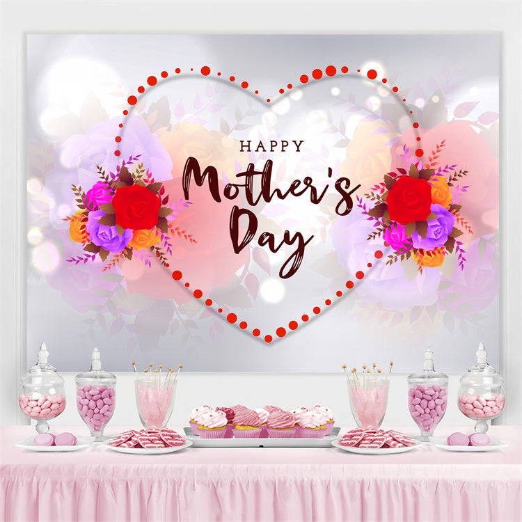 Backdrops For Mother's Day Glow Heart Floral Personalized Backdrop UK GQ3-176